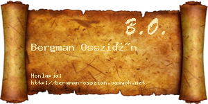 Bergman Osszián névjegykártya
